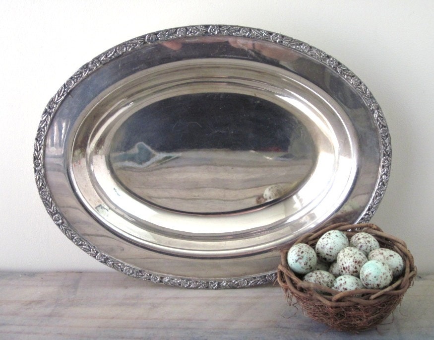 Vintage Silver Plate Oval Serving Bowl WM Rogers By 22BayRoad