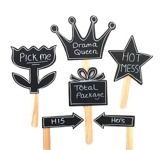 6 Chalkboard Photo Booth Props Speech Bubble Props Chalk board
