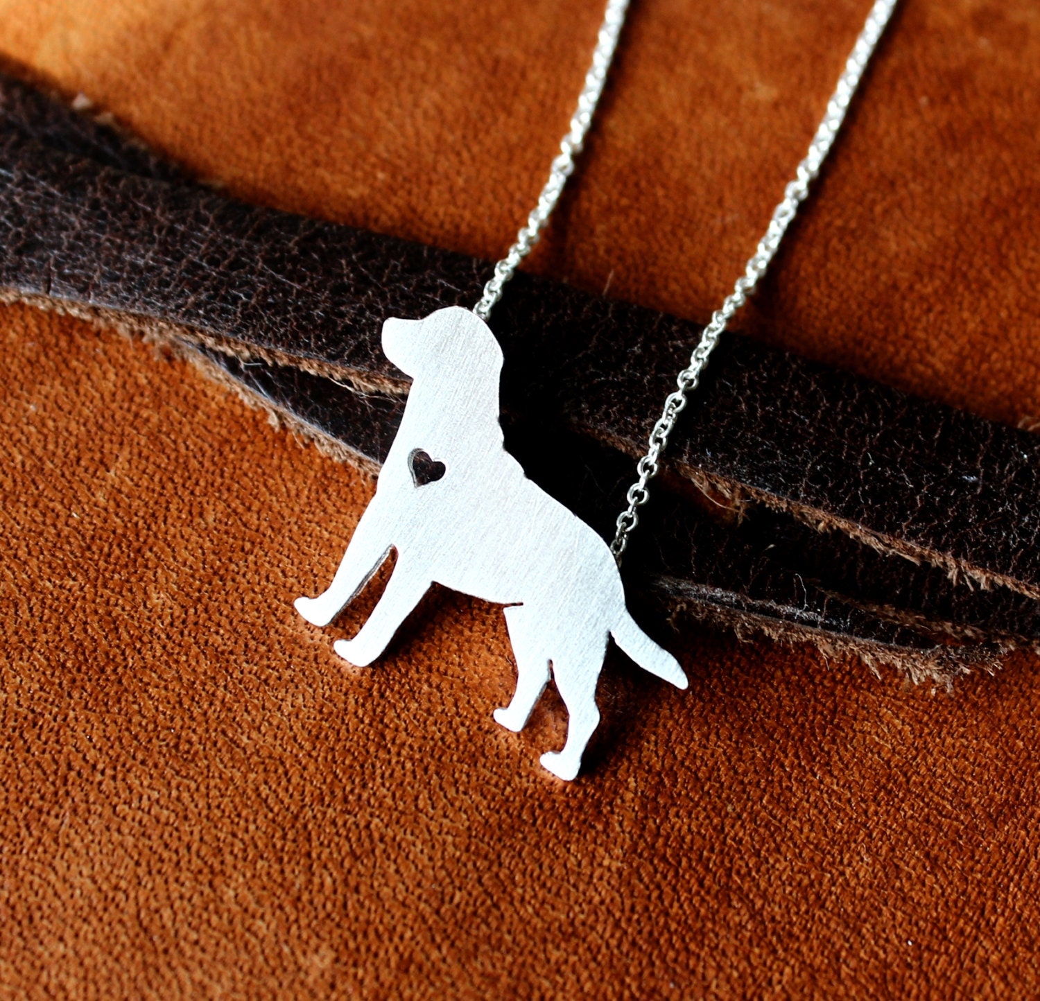 Labrador retriever sterling silver necklace by JustPlainSimple