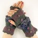 Knit fingerless gloves arm warmers fingerless mittens women grey purple fall autumn tweed lace romantic victorian tagt team teamt
