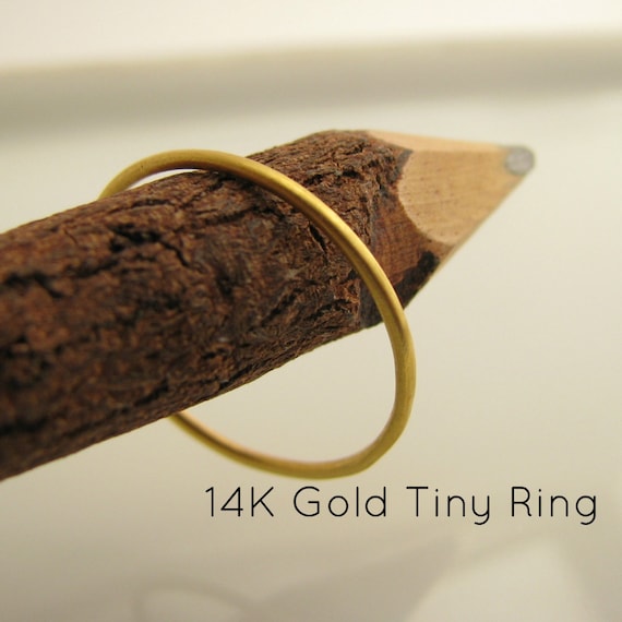 14K Solid Gold Ring - stackable 0.9mm Wedding Band - For Wedding Anniversary Promise - Ready to ship