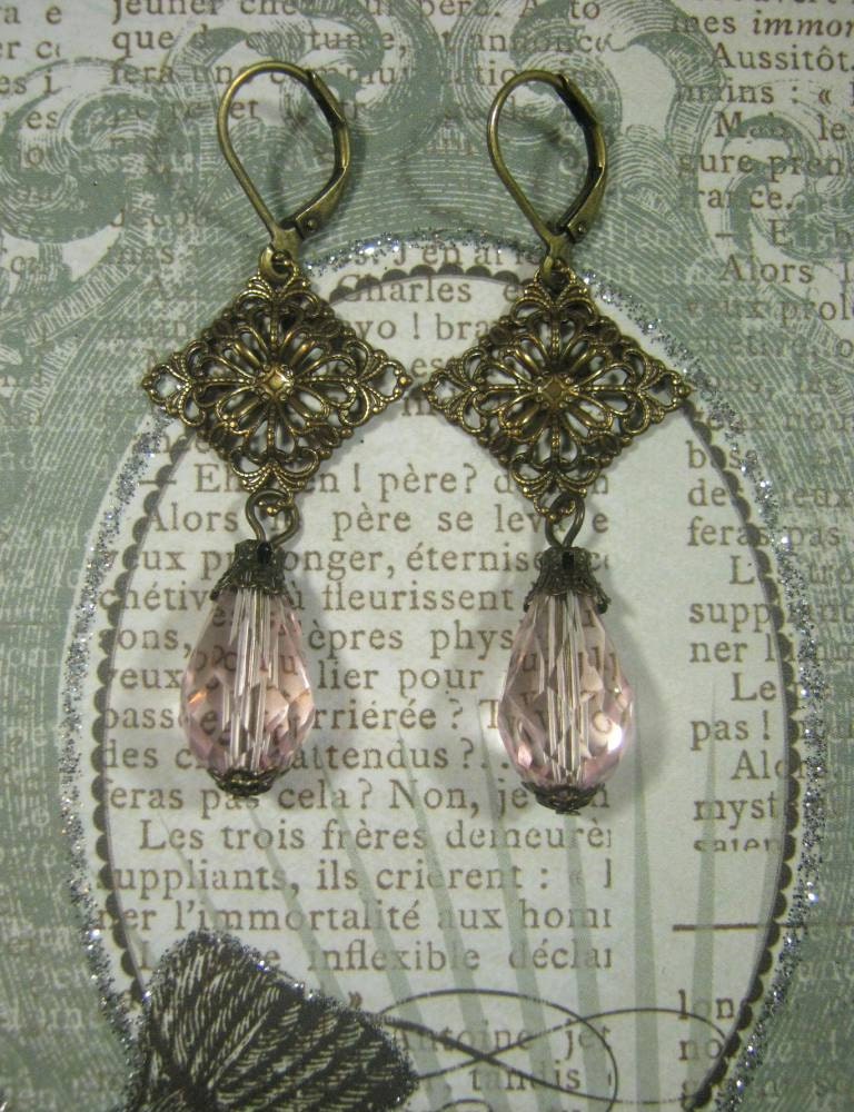 Titanic Earrings - Edwardian Jewelry - Downton Abbey Jewelry - Belle Epoque - Assemblage Earrings - Jane Austen Jewelry