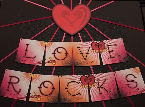 LOVE ROCKS Banner - DIY Printable Il_570xn