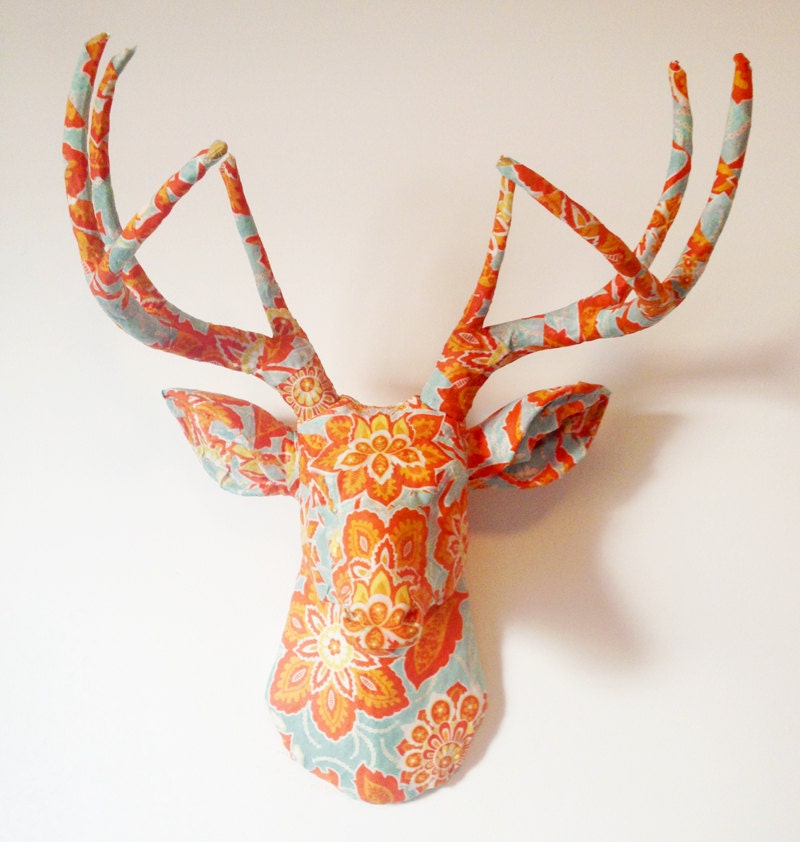 Ornate Floral Deer Head Wall Mount