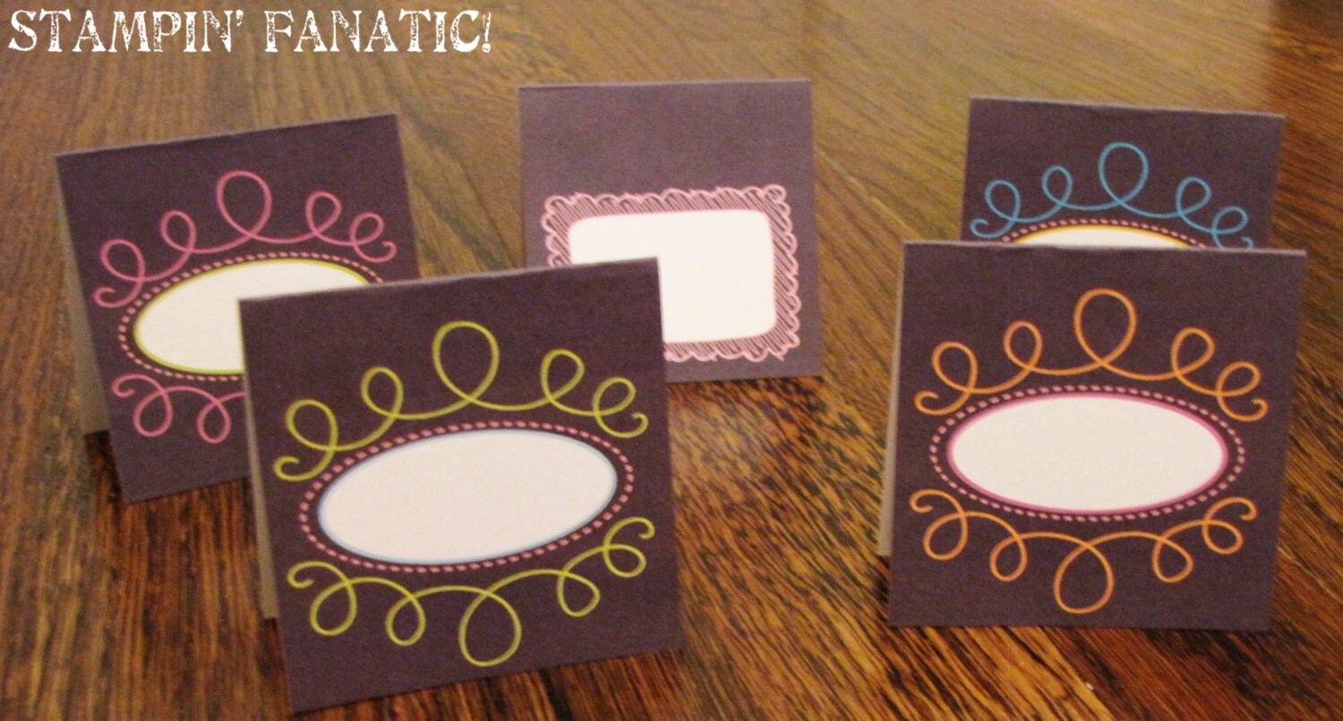 Chalkboard Doodle Collection: Set of 9 Food/Name/Activity Tents. Blank center, you fill in with your items. Il_570xn