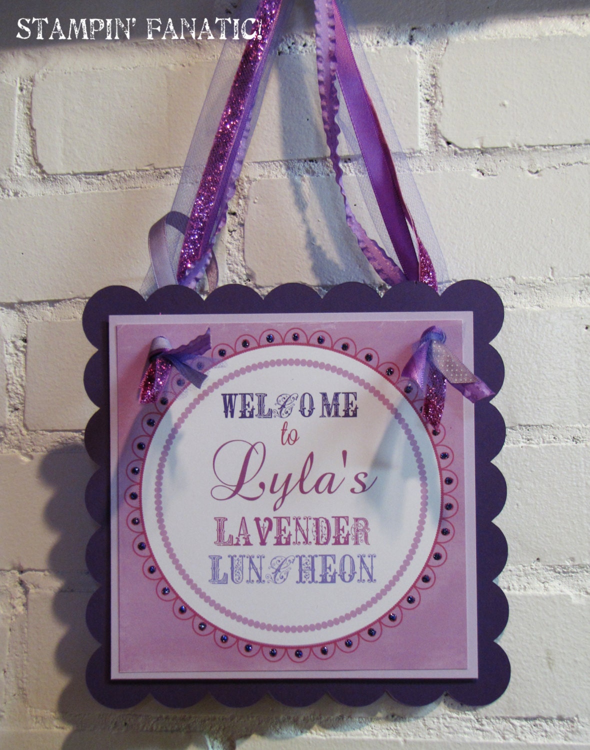 Shades of Purple: Square Scallop Door Sign. Party Sign. Door Sign. Welcome Sign. Birthday Sign. Elegant. Ballet. Ballerina. Il_570xn
