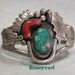 RESERVED: Carico Lake Spiderweb Turquoise Red Coral Navajo Sterling Bracelet