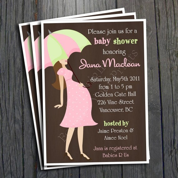 Baby Girl Shower Invitation - FREE Thank You Card included Il_570xn