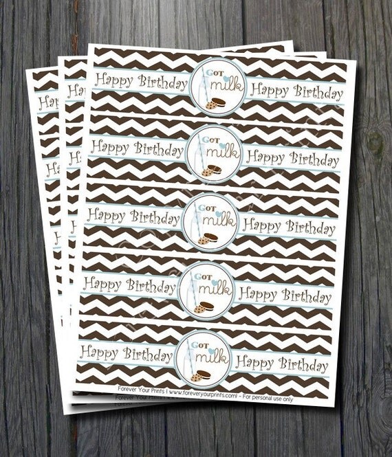 INSTANT DOWNLOAD Milk and Cookies Party - Bottle Labels Il_570xn
