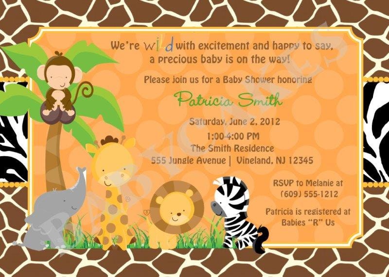 DIY Jungle Baby Shower Invitations