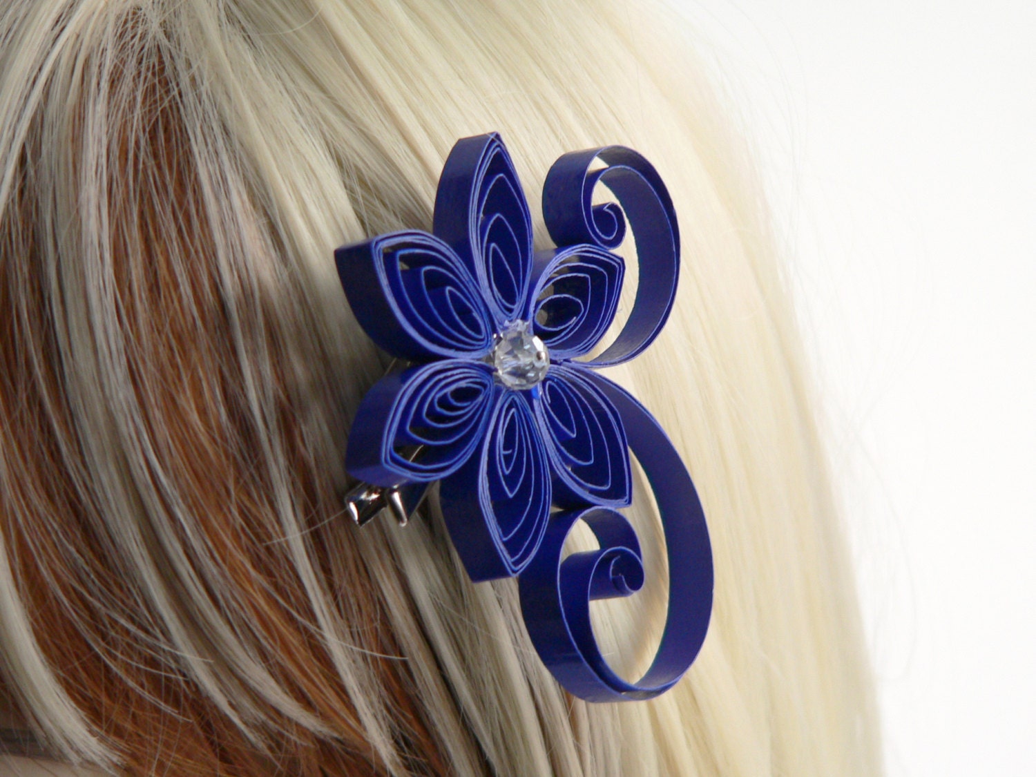 6. Bridal Hair Vine with Royal Blue Accents - wide 5