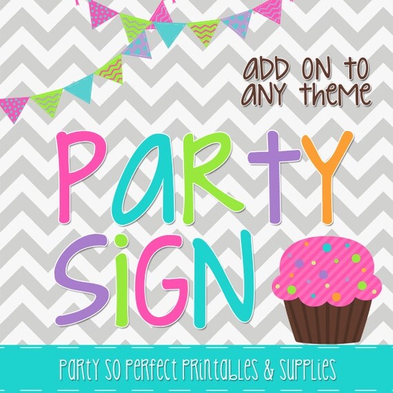 Add on - Party Sign Il_570xn