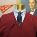 Old Label Brooks Brothers Maroon Lambswool V-Neck Sweater 44