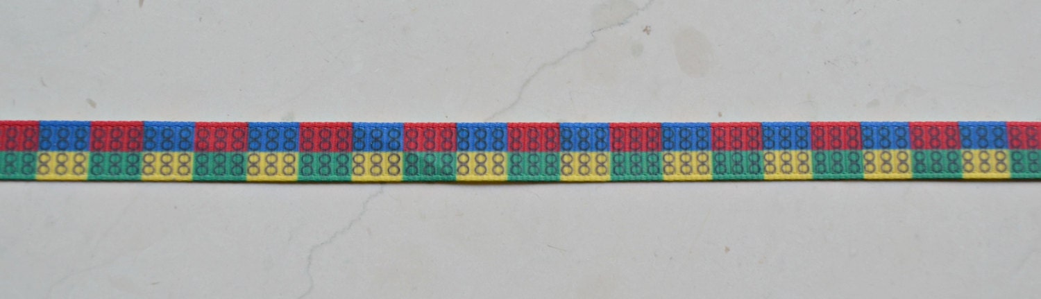 Primary blocks lego inspired on 3/8 inch grosgrain ribbon Il_570xn