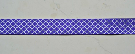 Beautiful Purple quatrefoil 7/8" grosgrain ribbon- wedding Il_570xn