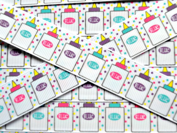 Tres Chic Princess Back to School Glue bottles on 7/8" grosgrain ribbon- spring Il_570xn