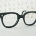60s Black Glasses 1960's Mens Eyeglasses G Man Wayfarer Style Steel Temple Large 48/23 Unisex Optical