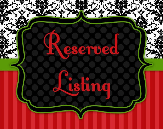 Reserved For Bernice
