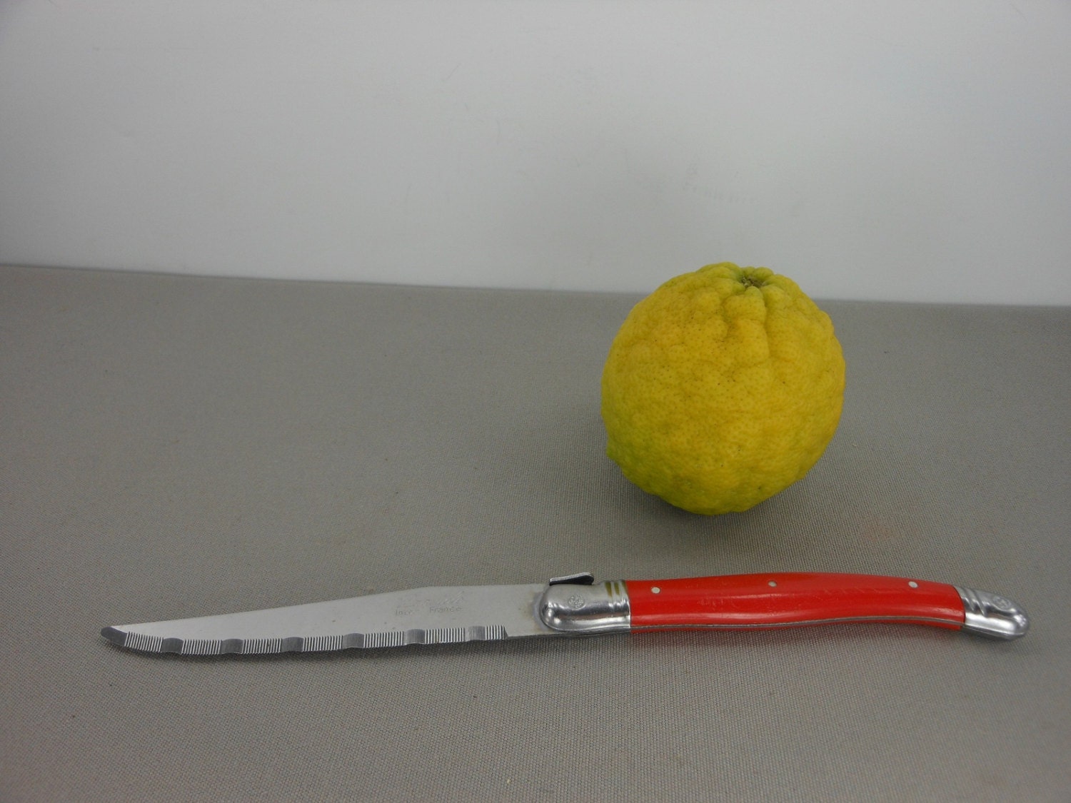 LAGUIOLE France Utility Knife Red Handle Bee Logo by PatziPlace