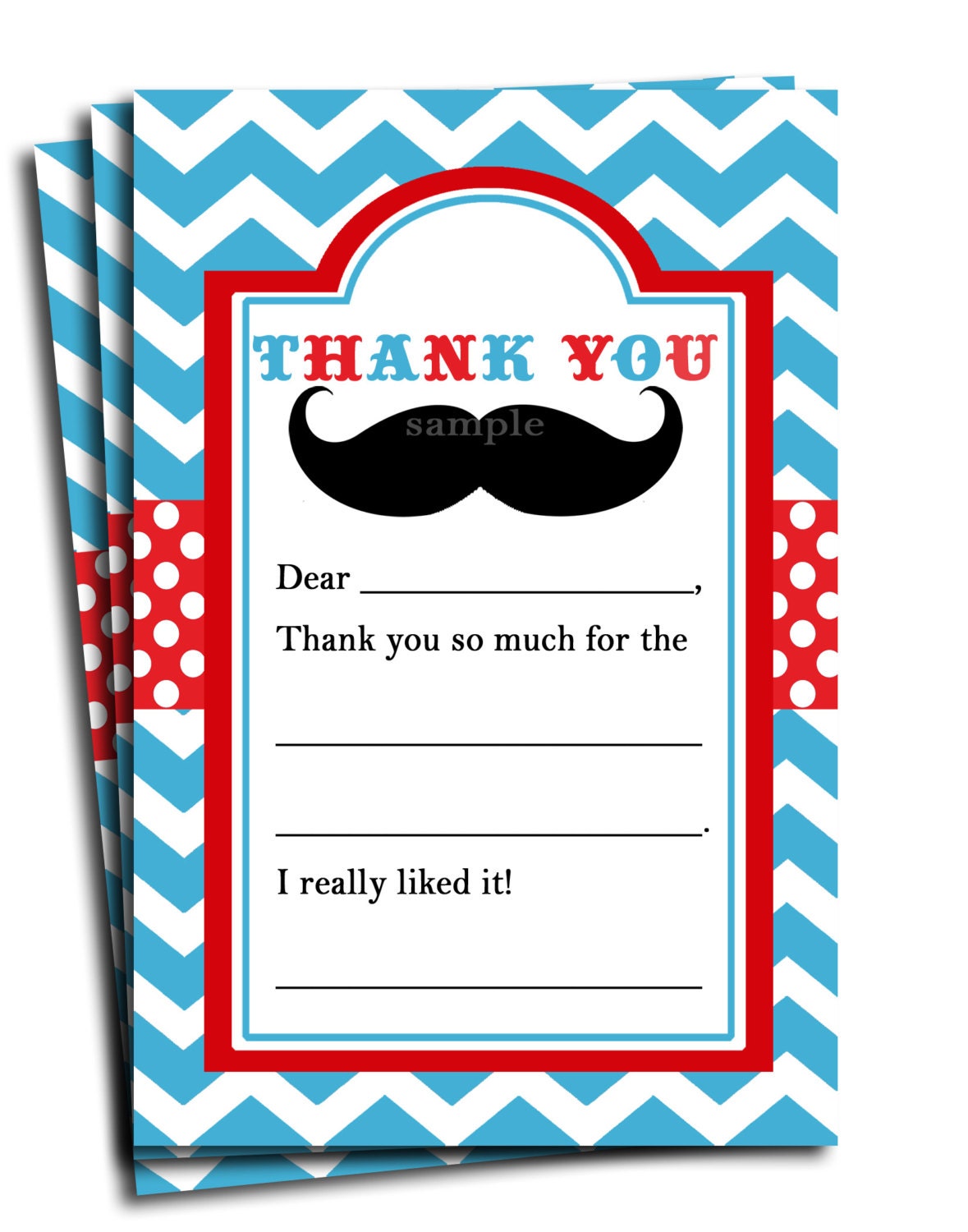 AUTOMATIC DOWNLOAD - Little Man Mustache Thank You Notes Printable - Mustache Bash Birthday or Baby Shower Il_570xn