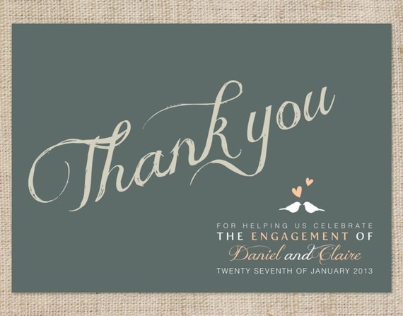 Printable DIY Engagement Thank you Card Custom - We're Engaged Il_570xn