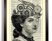 The Steam Queen Upcycled Dictionary Art Vintage Book Print Recycled Vintage Dictionary Steampunk Page Buy 2 Get 1 FREE - StayGoldMedia