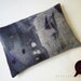 ON SALE // Chic Linen Oblong Cushion Blue Indigo.. Night Rain / FRAGMENTS