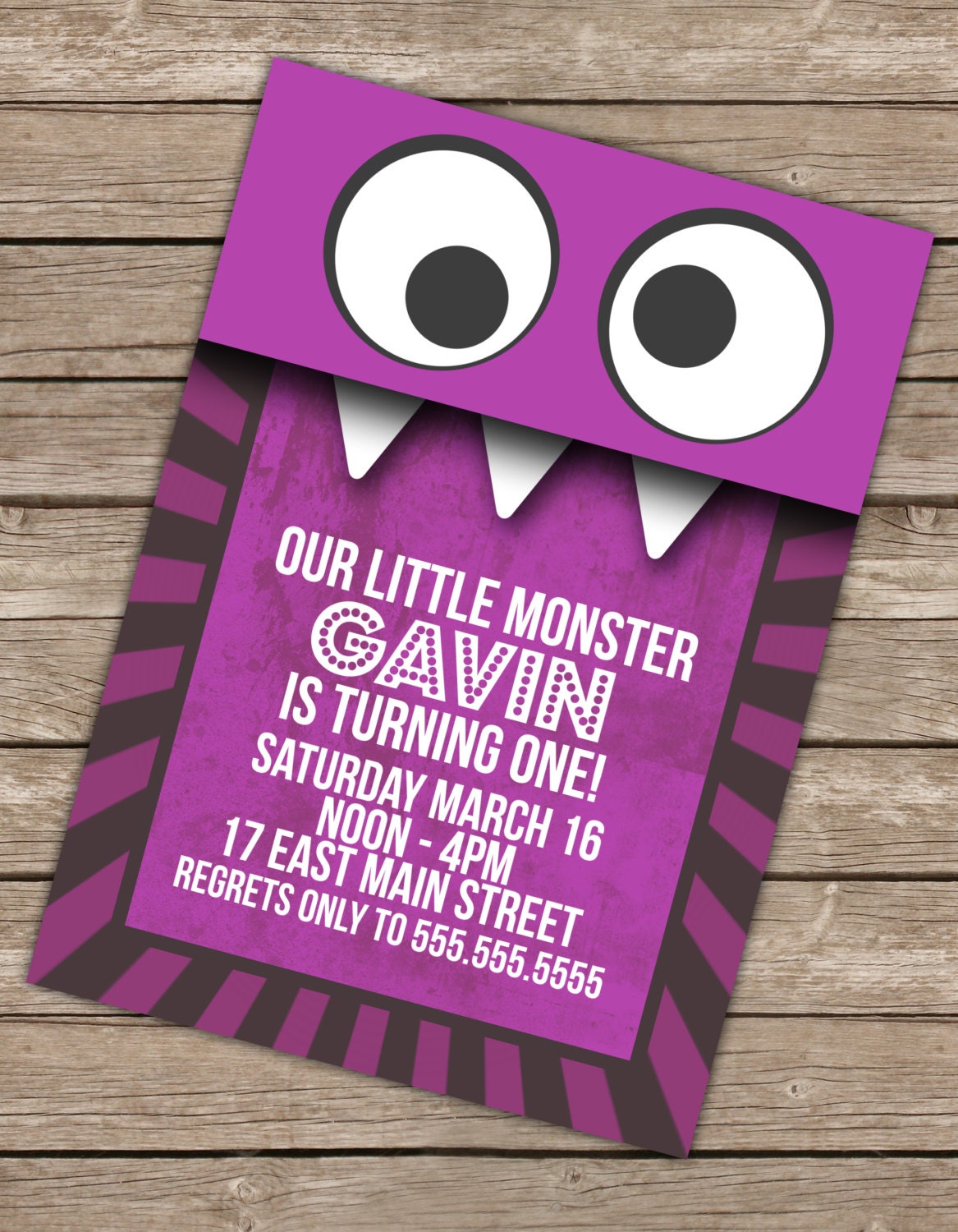 Little Monster Birthday Invitation (Printable Digital File) Il_570xn