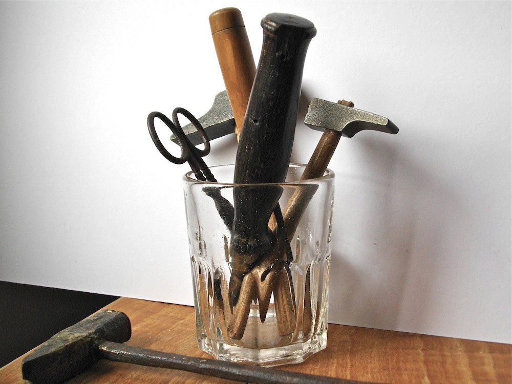 French Tools, Antique Old Craftsman Tools - Christmas gift -