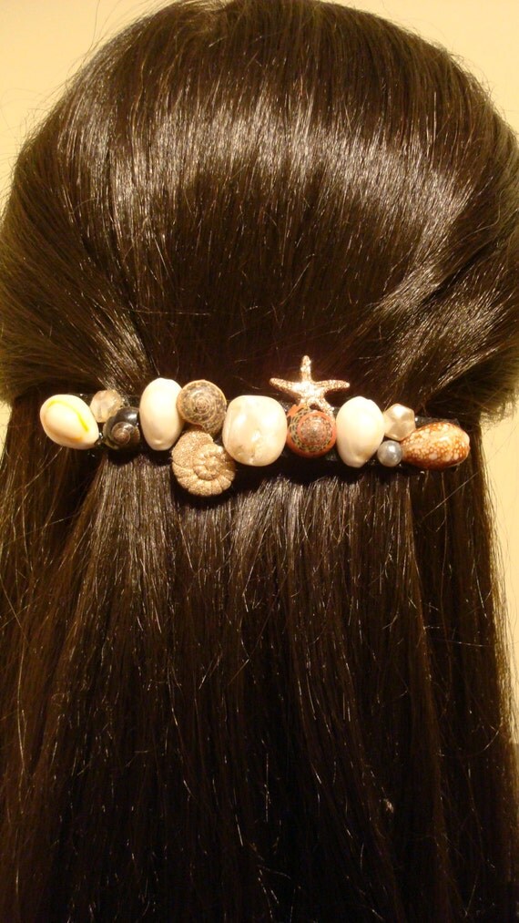 Extra Large Barrette for Thick Hair Sea Shells Mother of by ItsOld