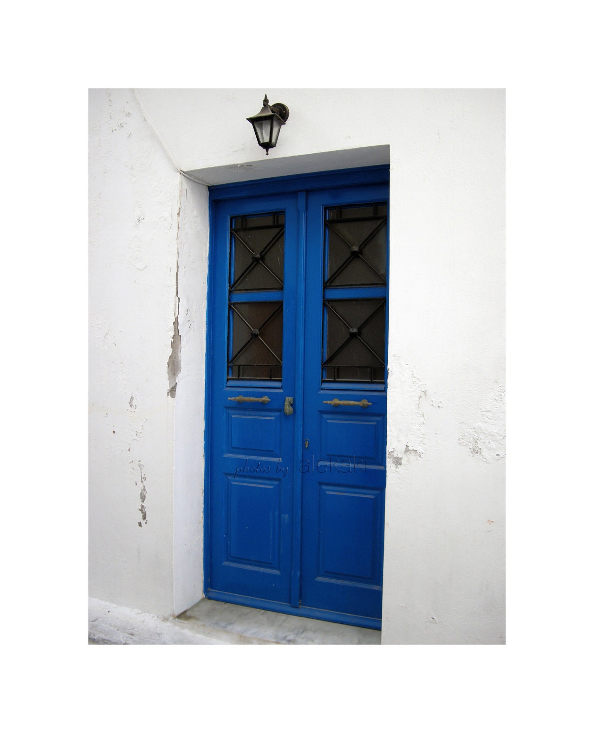 Blue door - Greece islands photo - travel photography - Mediterranean decor -summer - alekaki