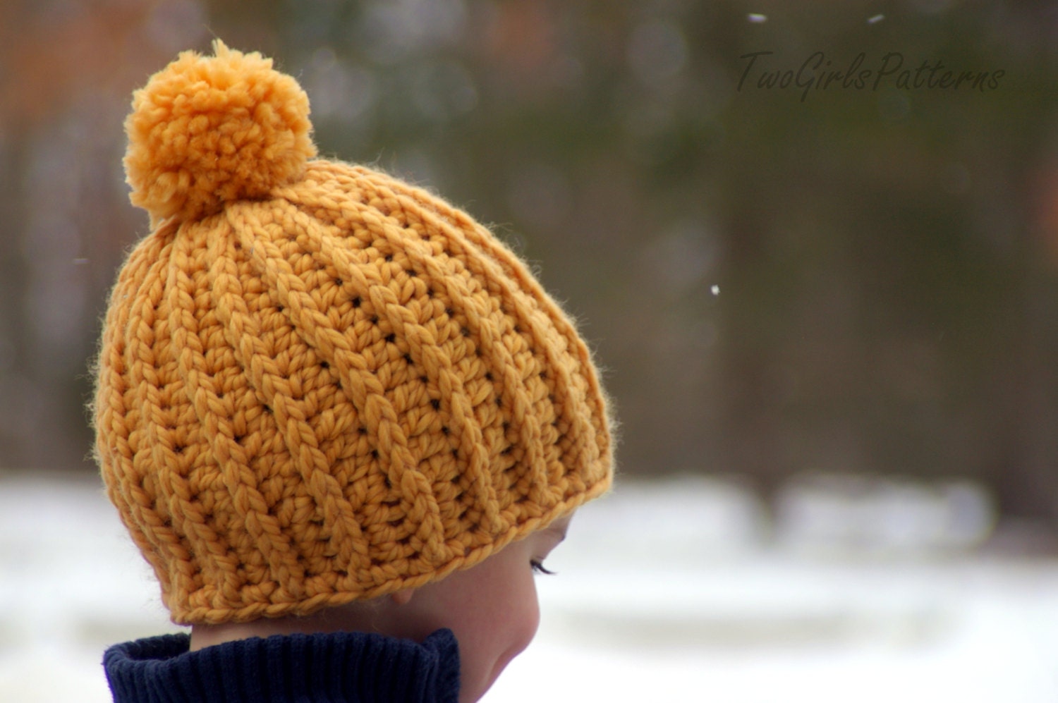 Crochet Hat Patterns - Awesome Knit Look Hat - five sizes included ...