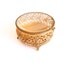 Vintage Round Filigree Jewelry Box with Beleved Glass Top