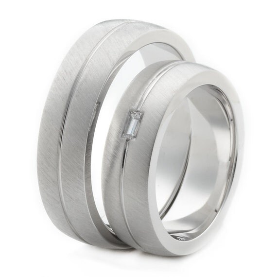 Two Matching Sterling Silver Wedding Bands Promise Rings for Him And ...