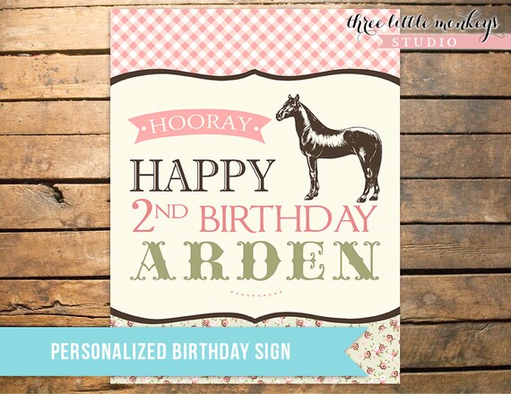 Vintage Pony Party Personalized Sign Il_570xn