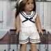 Three Piece Sailor Style Shorts Outfit for American Girl Doll