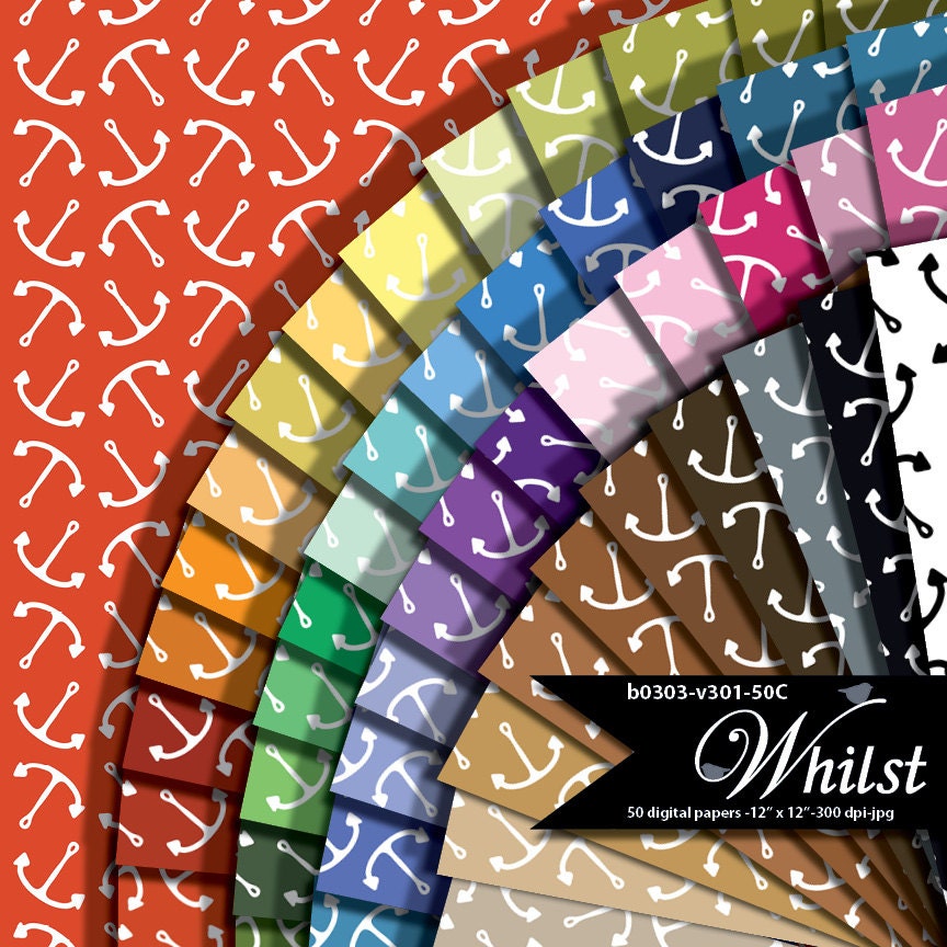 Anchor digital paper school supplies, nautical digital paper, anchor digital, : b0303 v301 50C Il_570xn