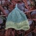 Green Wool Waldorf Doll Hat Bonnet Wool All Natural Handknit Fairy Cloche Gnome Hat