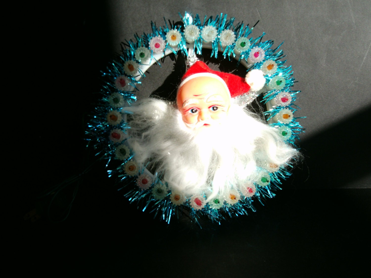 vintage santa lighted wreath or tree topper by queenchlorine vintage santa lighted wreath or tree topper by queenchlorine