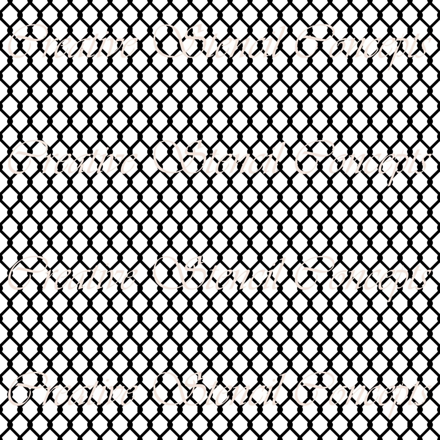 Seamless Chain Link Fence Wall Stencil MULTIPLE SIZES