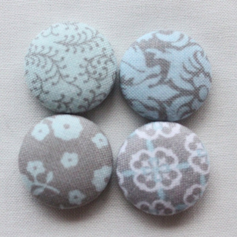 BLUE and GRAY grey magnet, kitchen button magnet, nursery fabric covered button magnet -- set of 4 - HatchlingsbyRachel BLUE and GRAY grey magnet, kitchen button magnet, nursery fabric covered button magnet -- set of 4 - HatchlingsbyRachel