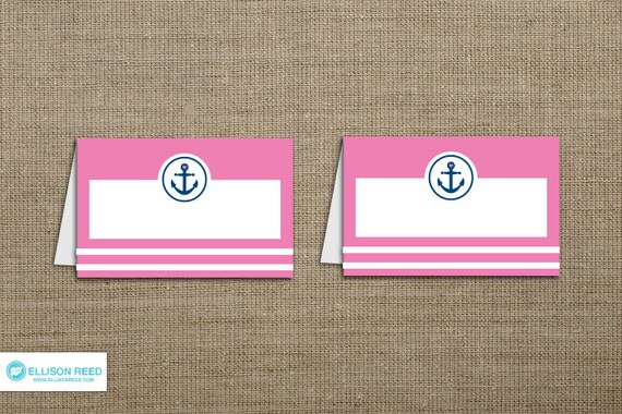 Nautical Printable - Baby Shower - Printable Party - Party Labels - Anchor - Nautical Baby Shower - Pink Birthday - First Birthday Il_570xn