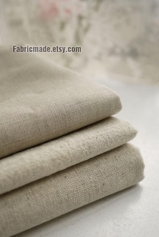 Natural Beige Linen Flax Fabric/ Linen/ Natural Fabric/ Upholstery/ Native Cotton Linen-A half yard 112cm x 45cm - fabricmade Natural Beige Linen Flax Fabric/ Linen/ Natural Fabric/ Upholstery/ Native Cotton Linen-A half yard 112cm x 45cm - fabricmade