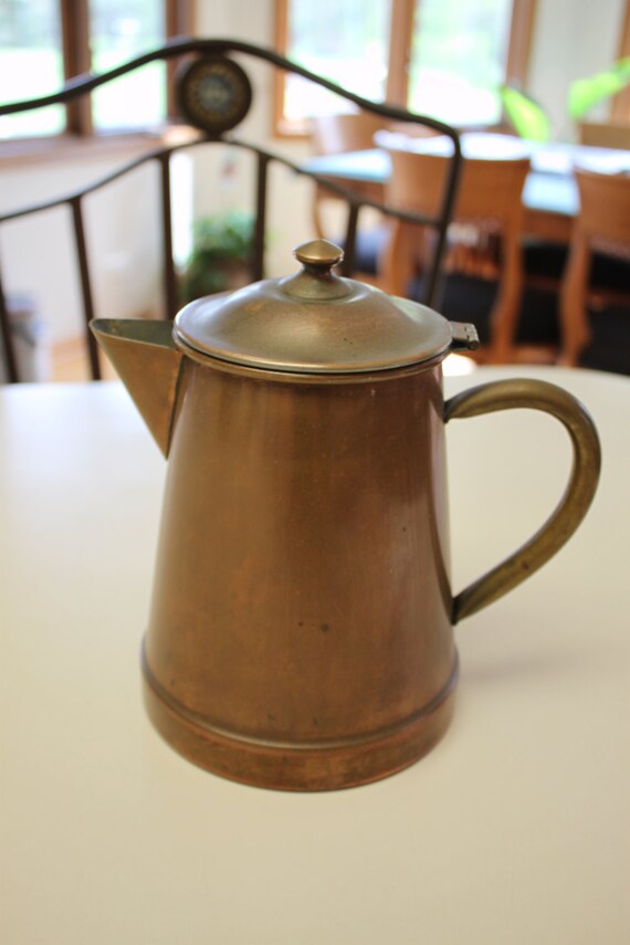 Vintage TAGUS Copper/Brass Coffee Pot From by CELESTESCHALL