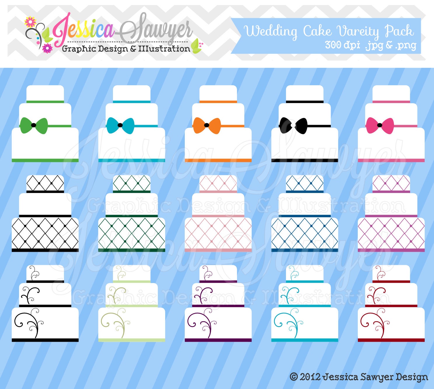 INSTANT DOWNLOAD, wedding cake variety pack - wedding cake clipart - baking clip art - graphic - image - wedding inviation Il_570xn