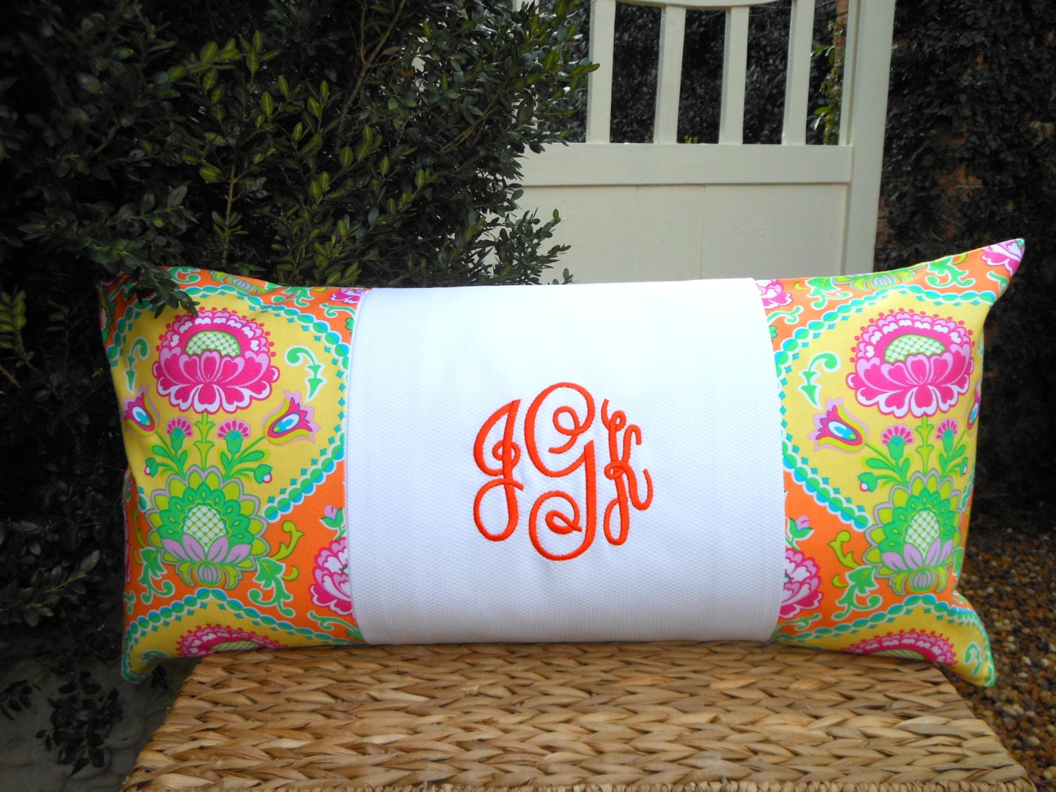 Items similar to Monogram Pillow Dorm Bedding College Bedding on Etsy