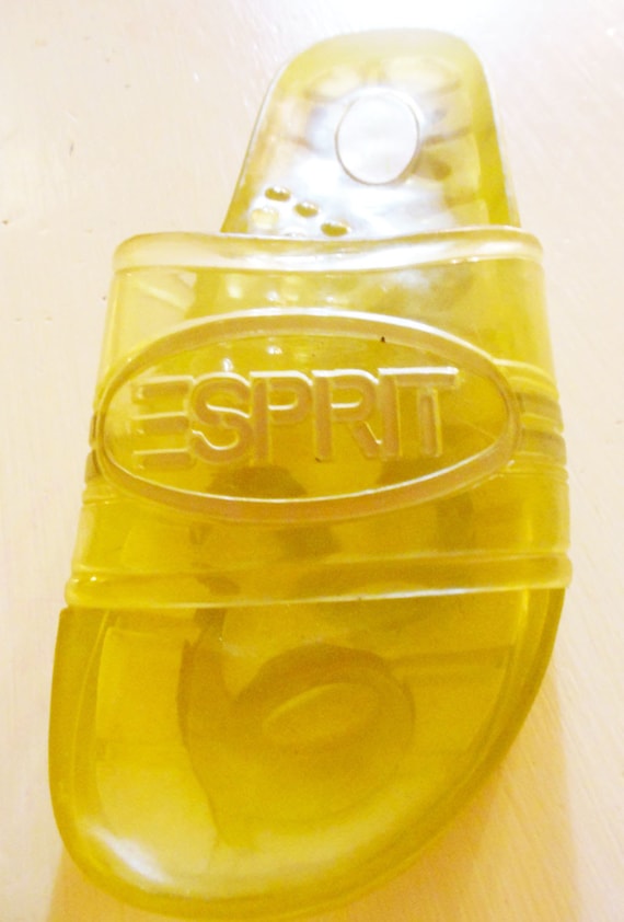 Items similar to JELLY shoes / Esprit JELLIES / 1990s 90s Flip Flops / Clear pvc Plastic Sandals 