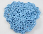 Crochet Wash Cloths Country Blue - Country Kitchen Accessories - Gift Set of Three Wash/Dish Cloths - SudsySideUp