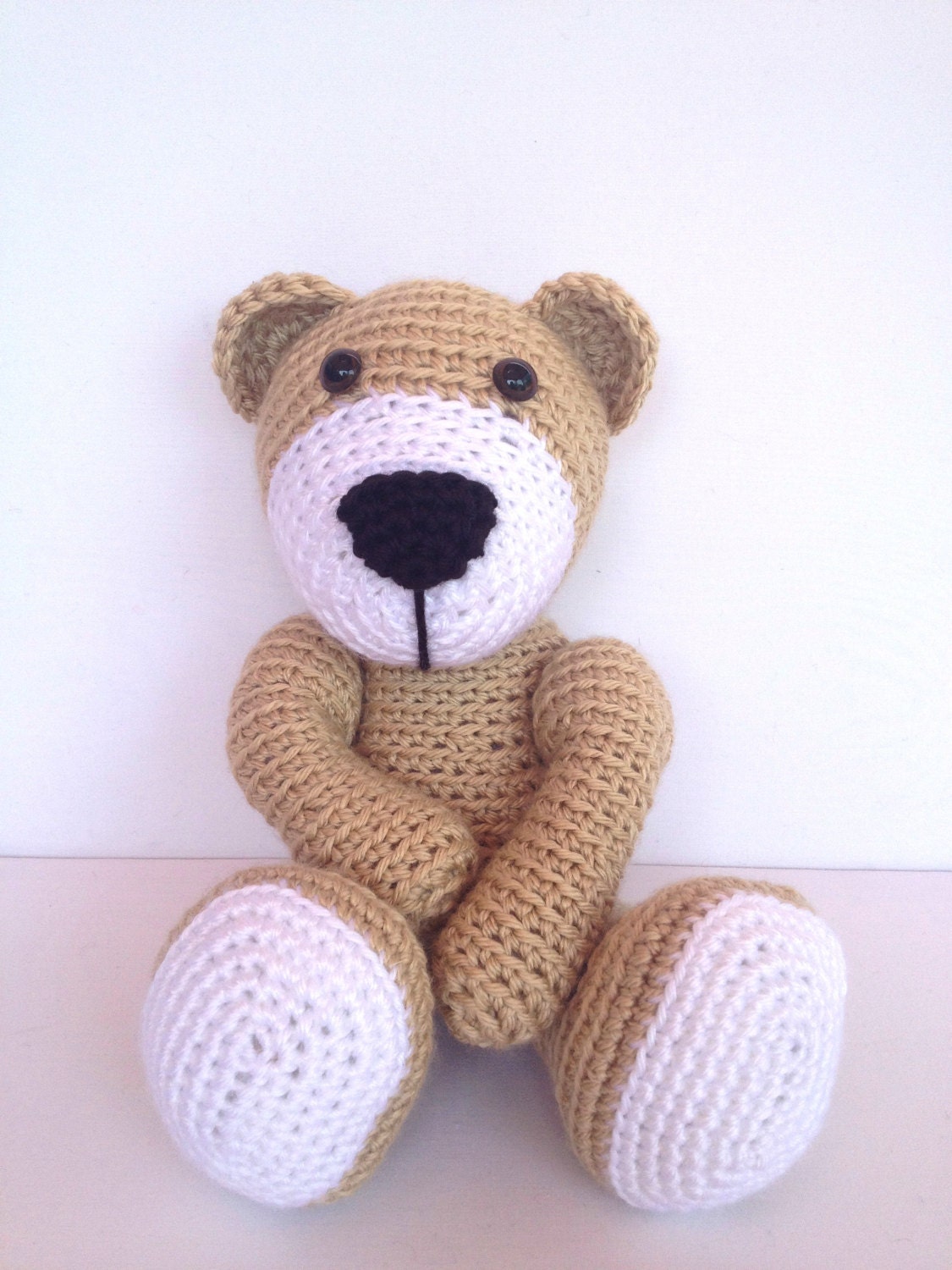 Crochet Bear/Teddy Bear Stuffed Animal in by YouHadMeAtCrochet