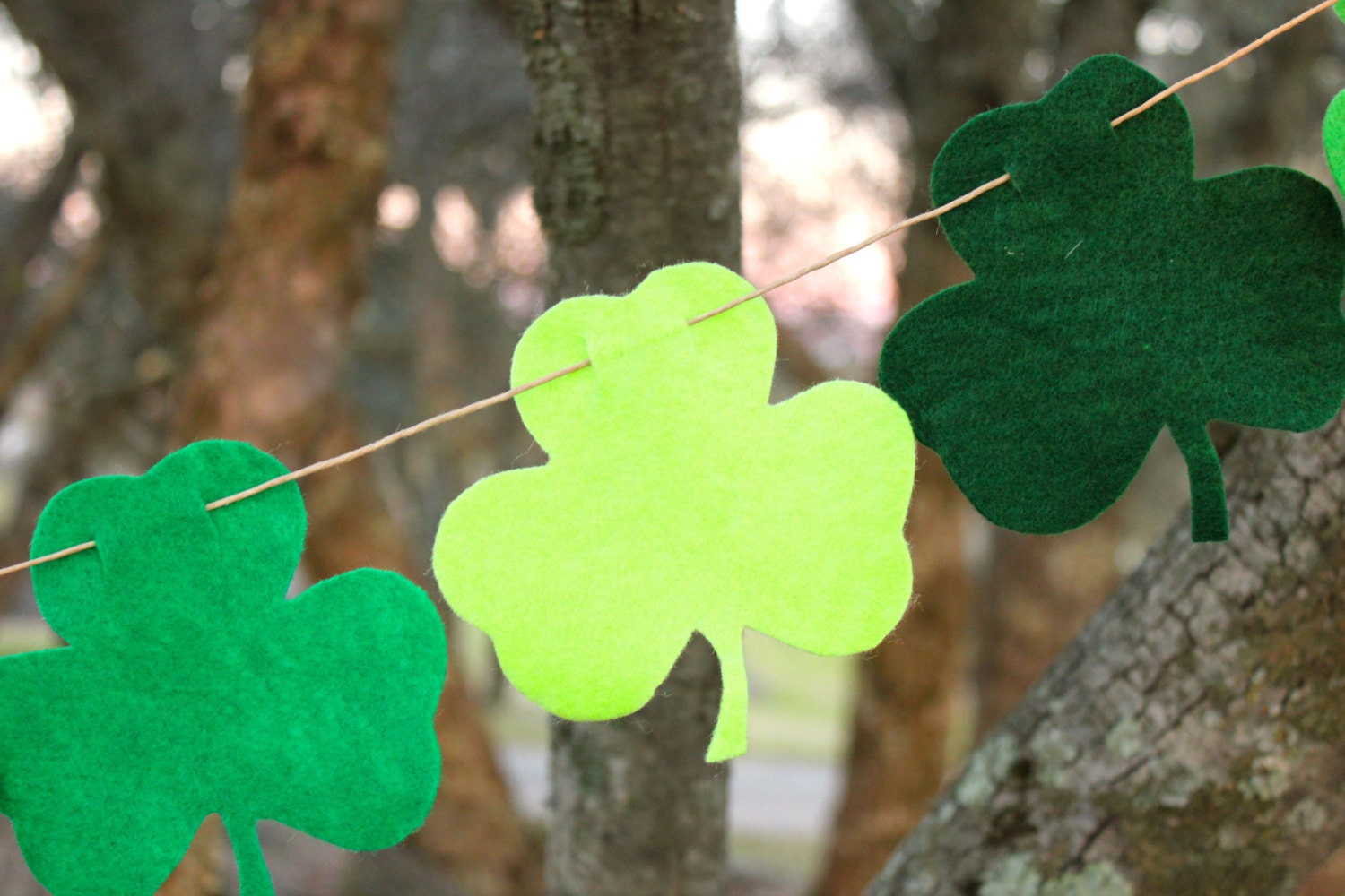 Shamrock St. Patricks Day Felt Garland Il_570xn